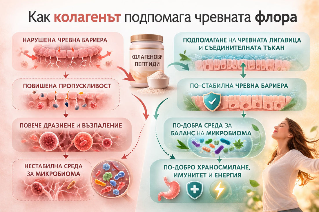 Как КОЛАГЕНЪТ ПОМАГА на чревната флора?